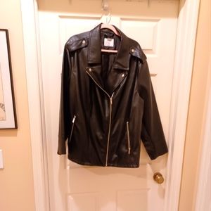 Old Navy Plus Size Faux Leather Black Moto Jacket Size 4x